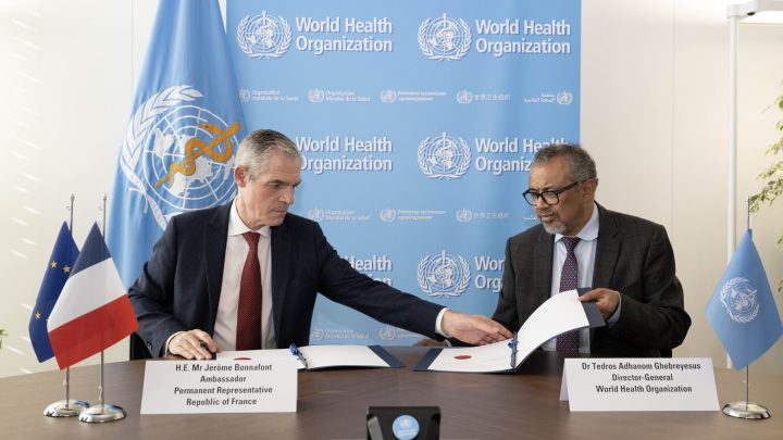 Signing ceremony for contribution agreements between WHO and France