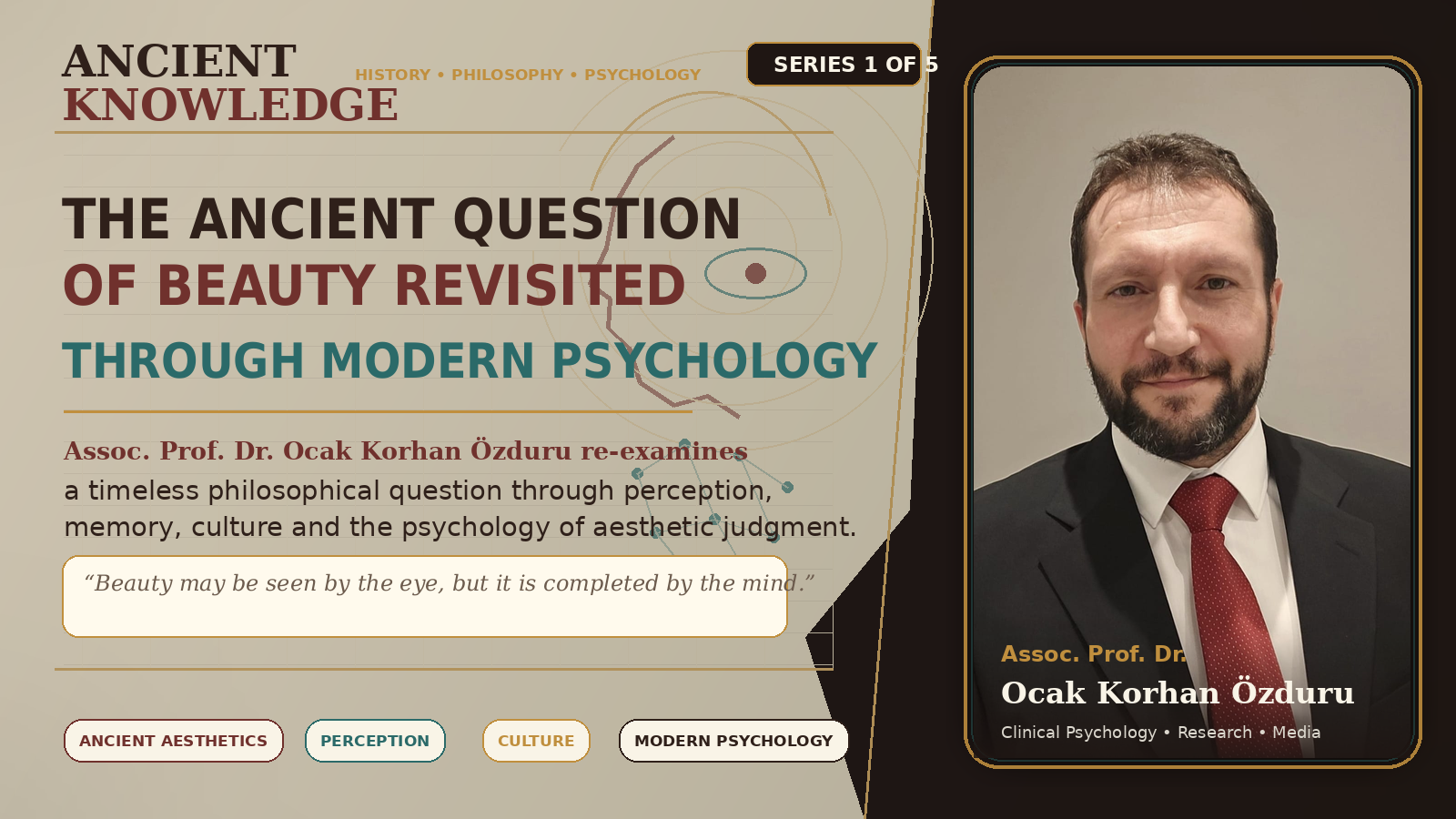 Assoc. Prof. Dr. Ocak Korhan Özduru examines beauty through ancient thought and modern psychology
