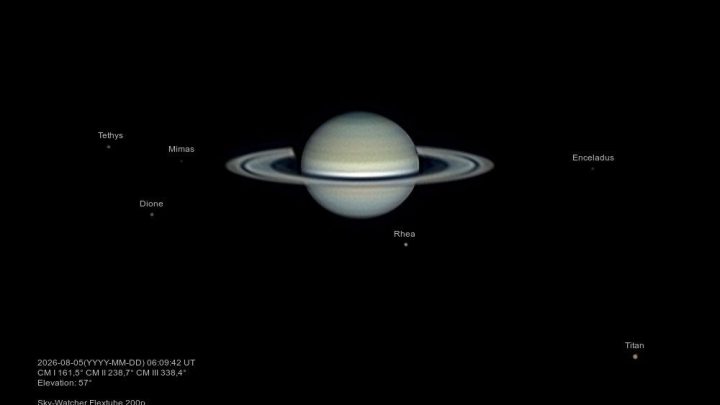 APOD: 2026 August 11 – Six Moons of Saturn