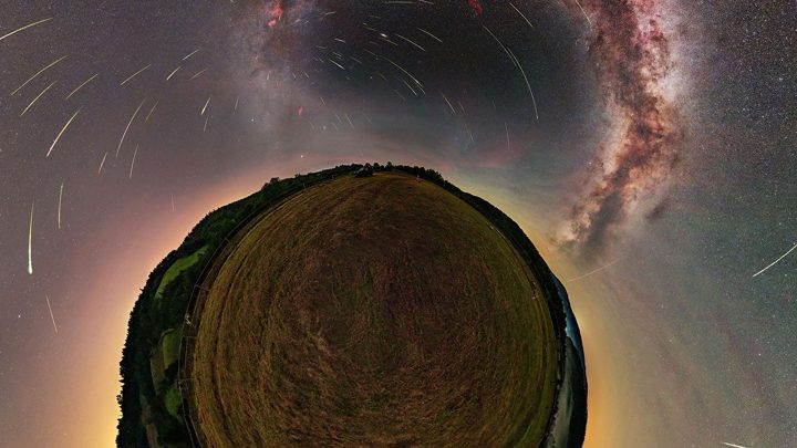 APOD: 2026 August 12 – Perseids over a Little Planet