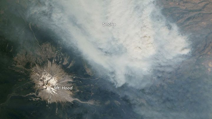 Cascade Volcanoes Shrouded in Smoke