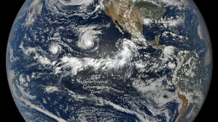 A Trio of Tropical Cyclones in the Pacific