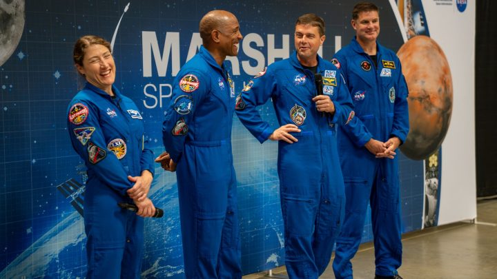 Artemis II Crew at NASA Marshall