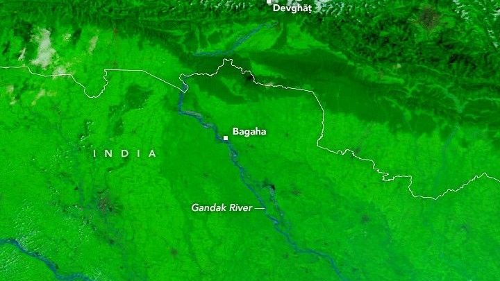 Rains Swamp the Gandak River