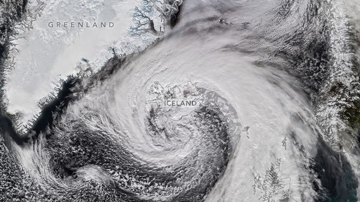 Extratropical Cyclone Whips Past Iceland