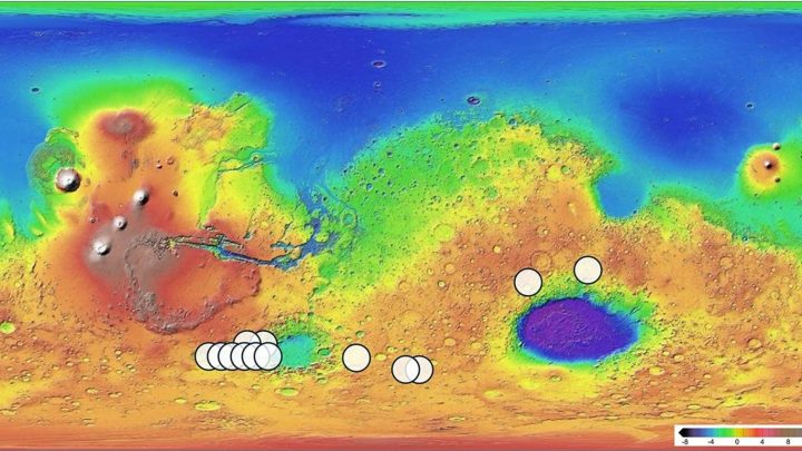 Map Showing Potential Origins of Martian Meteorite Teghaza 001